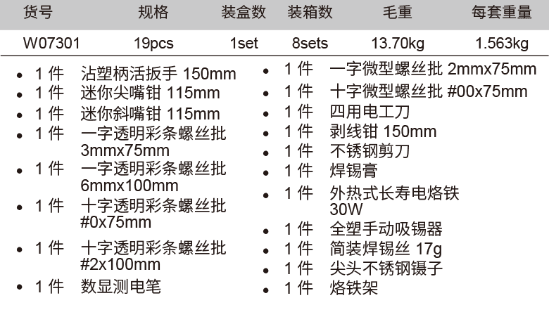 19件电讯工具组套(图1)